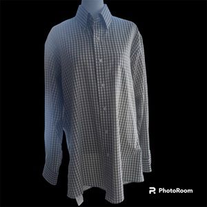 Dillards Roundtree & Yorke Button Down Men's Checked Shirt Size Large